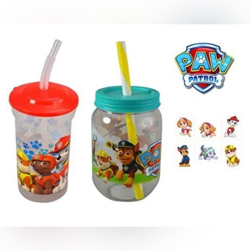 Paw Patrol Tumbler 2 Pack, BPA Free Water Bottle & Temporary Tattoos